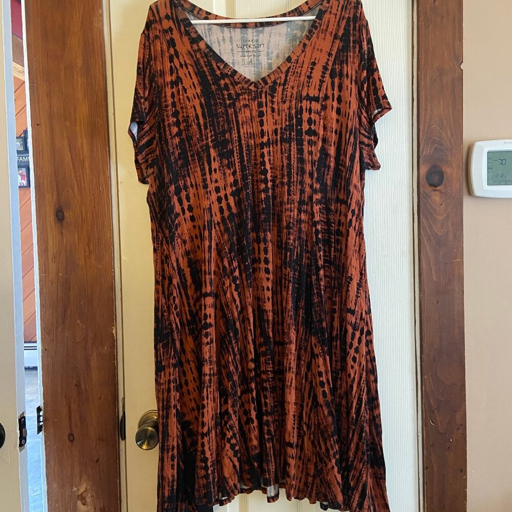 Torrid Super Soft Knit Orange & Black Size 2 (18/20) Dress